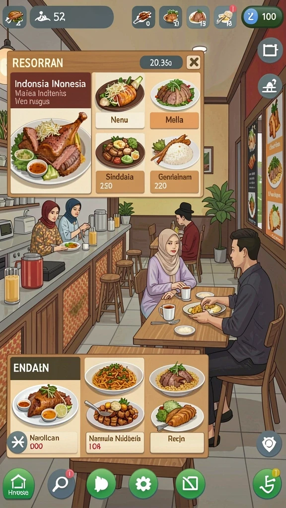 Interaksi multiplayer dengan teman-teman dalam permainan.