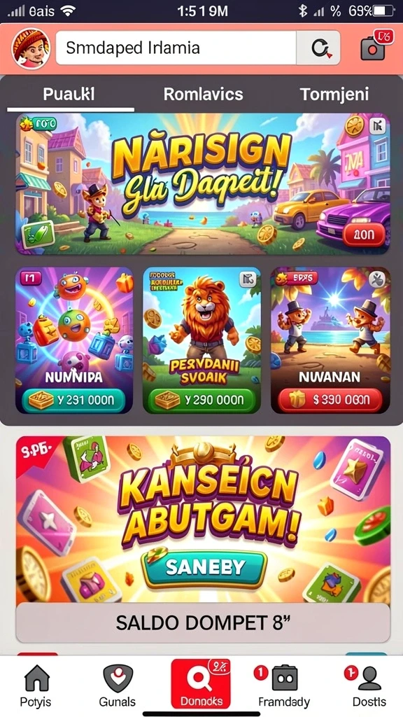 Tangkapan layar dari mode permainan seru di BOLA07.