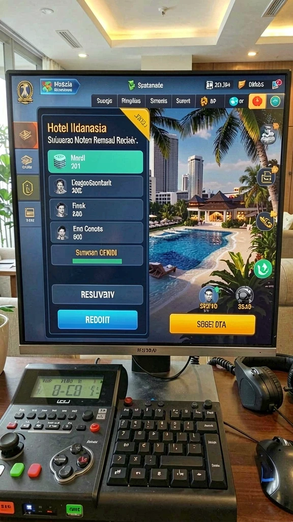 Pemandangan epik dari level yang berbeda.
