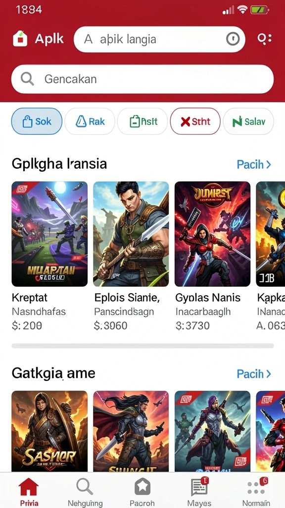 Tampilan awal aplikasi IDKLUB dengan menu yang intuitif.