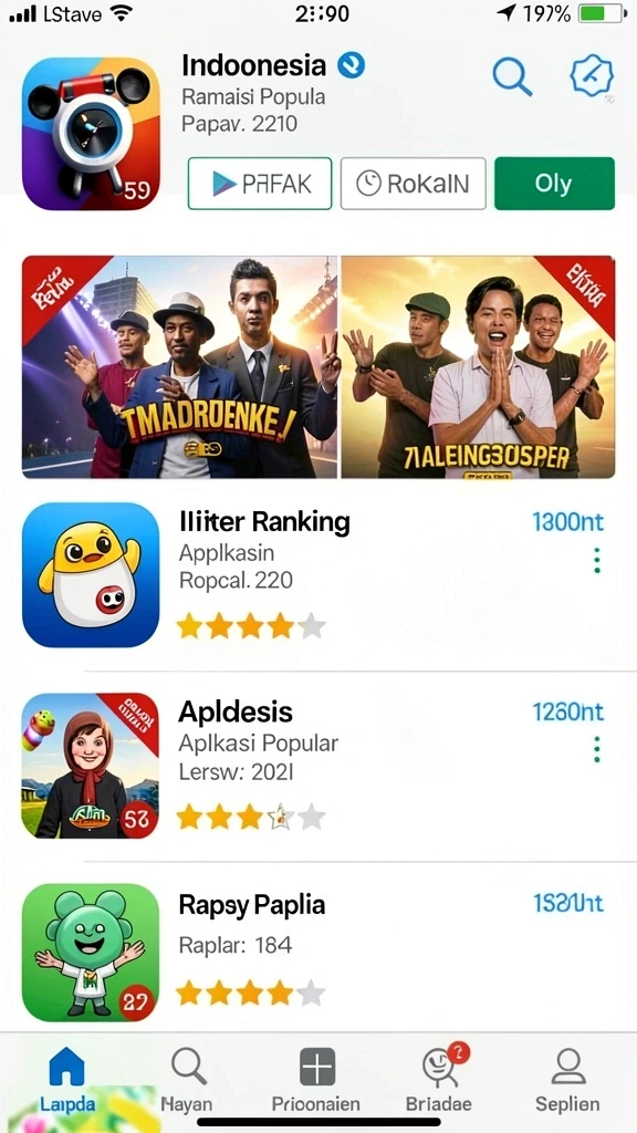 Fitur leaderboard yang menunjukkan peringkat pemain.