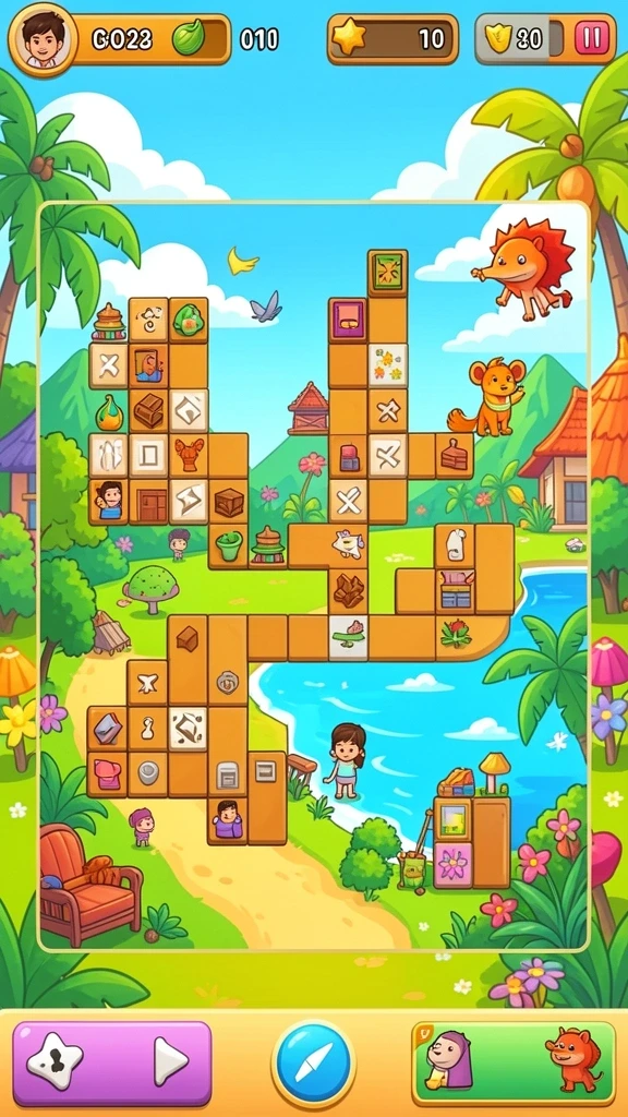 Screenshot level baru yang penuh tantangan.